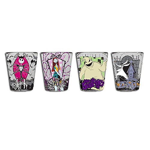 Silver Buffalo Disney Nightmare Before Christmas Character Portraits 4-teiliges Mini-Glas-Set, 42,5 g Cover