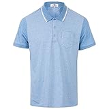 Ben Sherman Tipped Textured Cuff Feeder ST Polo, Azul (Summer Sky Marl), M para Hombre