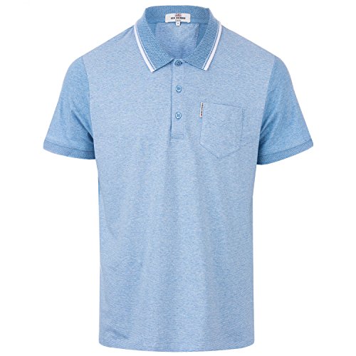 Ben Sherman Tipped Textured Cuff Feeder ST Polo, Azul (Summer Sky Marl), M para Hombre