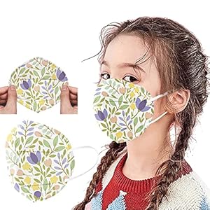 2021 Mondkapje voor volwassenen, 5-laags masker, kleurrijk, mond- en neusbescherming, met neusclip, bloemenprint, stofdicht, mond- en neusbedekking, ademend, mondbescherming voor jongens en meisjes (# 02, 10 stuks)