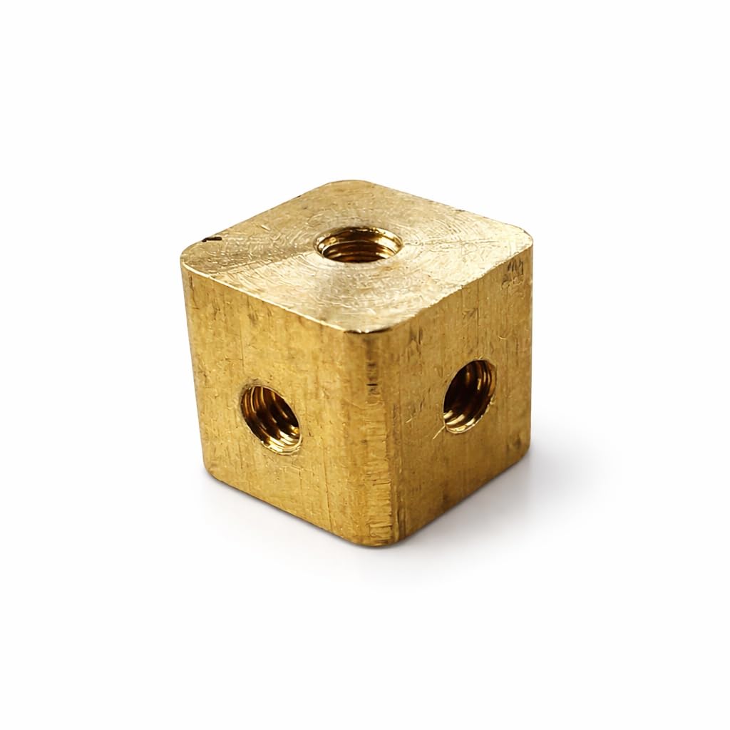 (16 Pcs) Brass All 6-Sided Way M3 Threaded 10mm Cube Block Nut, without Screws, Multi-Directional Connector, Acrylic Metal Wood Box Making Junction Nut, Frame joining, robotics enclosure hardware-picture-27