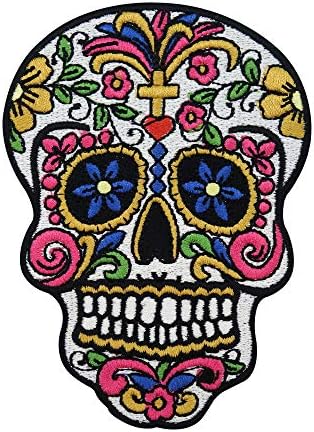 Strass Aufbügler Mit Krone & Totenkopf - Weißer Glitzer-Aufnäher Für T-Shirts & Jacken