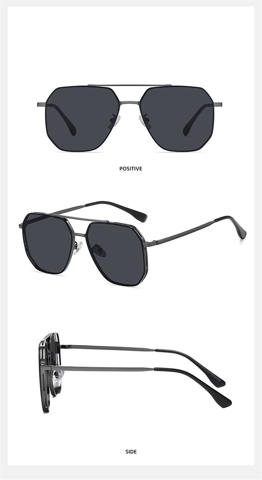 Męskie rowerowe metalowe spolaryzowane okulary przeciwsłoneczne dla kierowców UV400 Retro okulary przeciwsłoneczne dla osób dojeżdżających do pracy Prezent (Color : A, Size : 1)