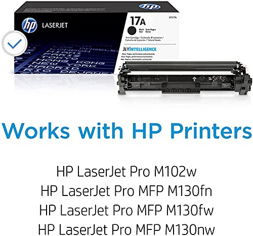 HP 17A | CF217A | Cartucho de toner | Preto | Funciona com HP LaserJet Pro M102, M130