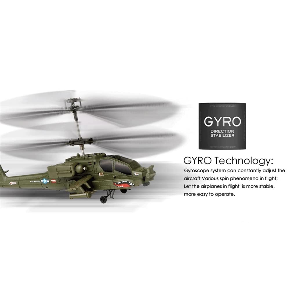 Elicottero radiocomandato con stabilizzatore giroscopico, Elicottero Apache a 3,5 canali con decollo e atterraggio con Un Solo Tasto, Aereo da Combattimento Intelligente ad Altezza