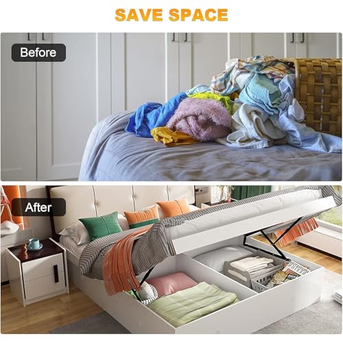 Elevador de cama de resorte de gas resistente para otomanas y camas de almacenamiento, mecanismo de elevación hidráulico para un fácil acceso y soluciones de almacenamiento mejoradas