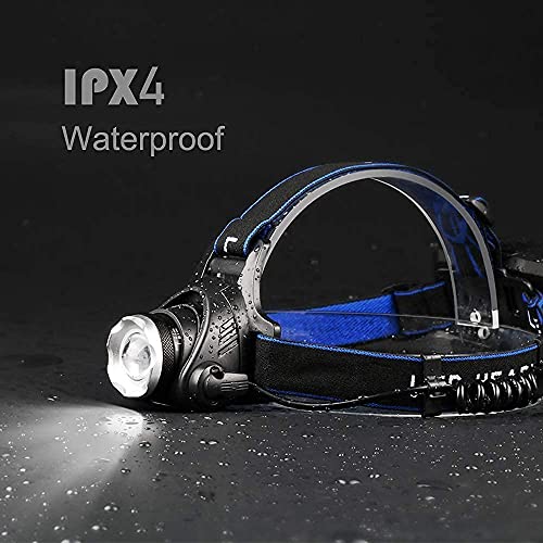 Lbjd Rechargeable Led Headlamp, Usb Input And Output, Super Bright, 3Pcs Battery, 15 Hours Runtime, Perfect For Camping, Fishing, Running, Biking #TOP7