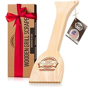 Easy Function Wood Grill Scraper – Wooden BBQ Grill Brush Cleaner Alternative – Enjoy Safe & Bristle Free Barbecue