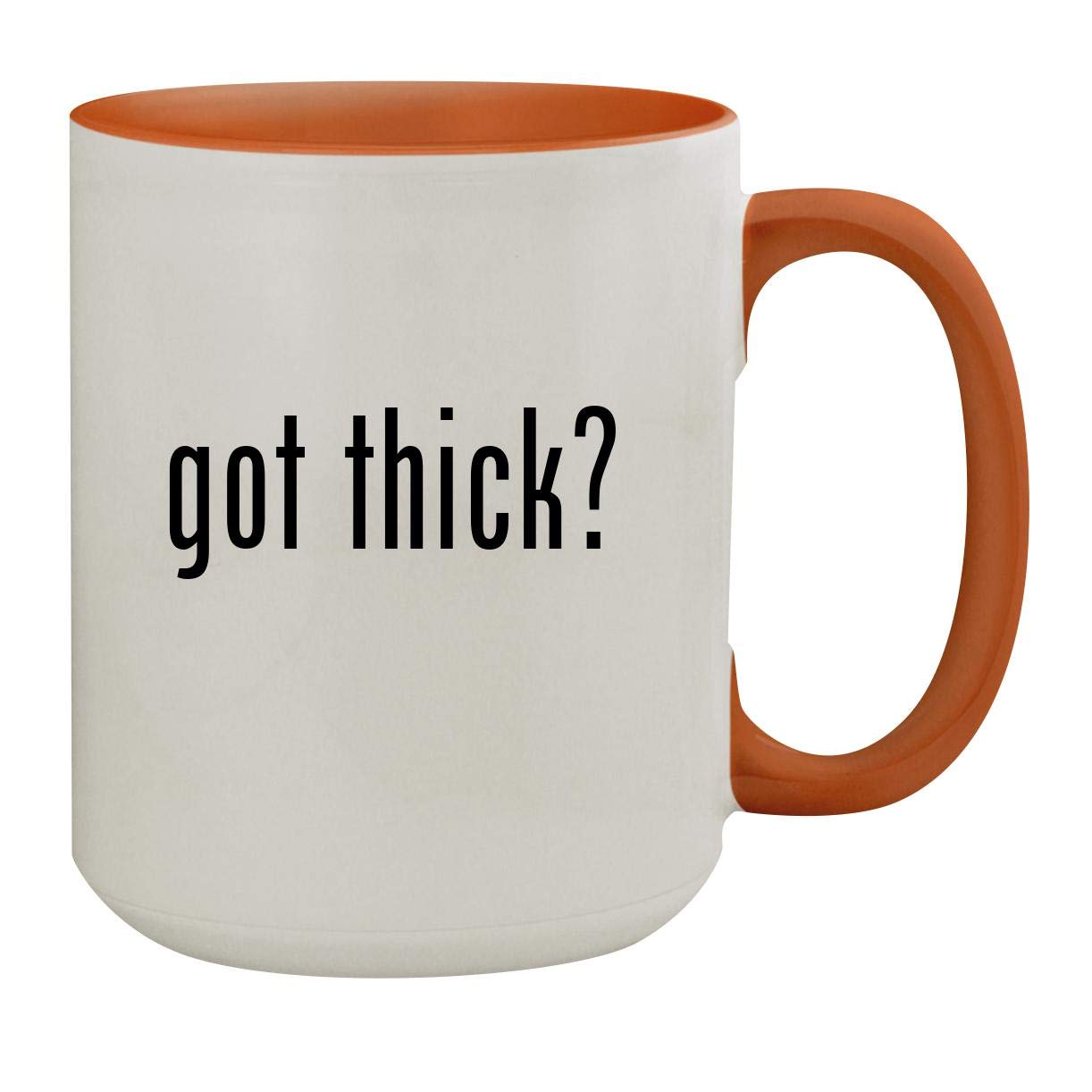 got thick? - 15oz Colored Inner & Handle Ceramic Coffee Mug, Orange