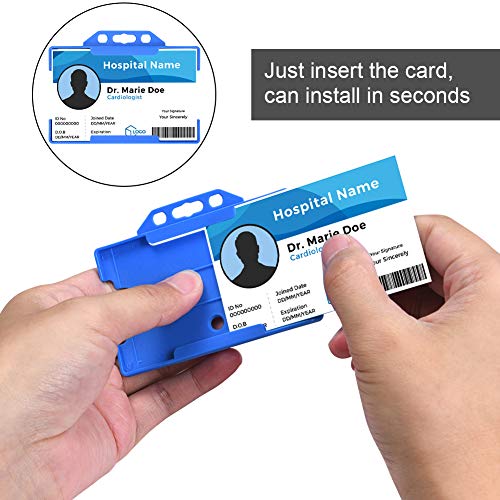 Vicloon ID-kaarthoezen, 2 stuks ID-kaarthouders met intrekbare sleutel jojo en sleutelkoord, van hard plastic, ID… - Image 4