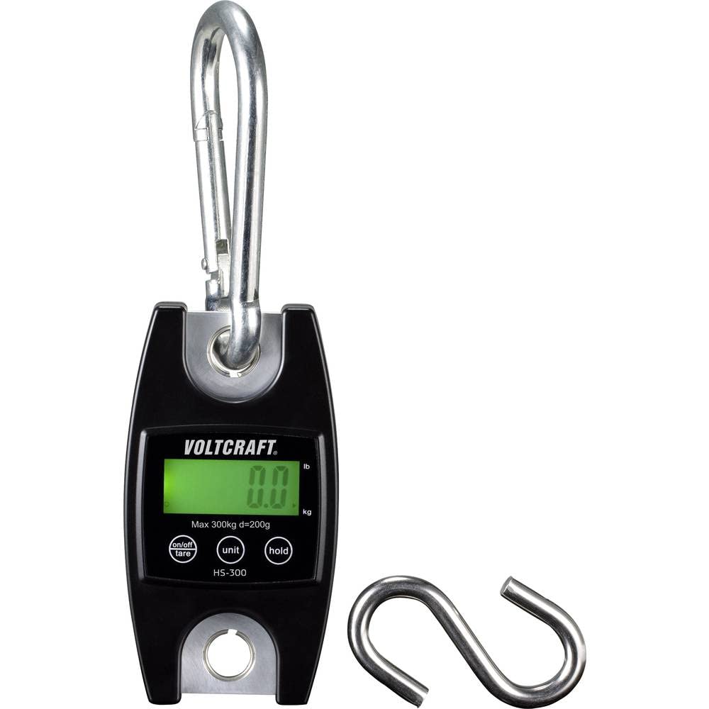 VOLTCRAFT HS-300 Hängewaage HS-300 Wägebereich (max.) 300 kg Ablesbarkeit 200 g batteriebetrieben Schwarz
