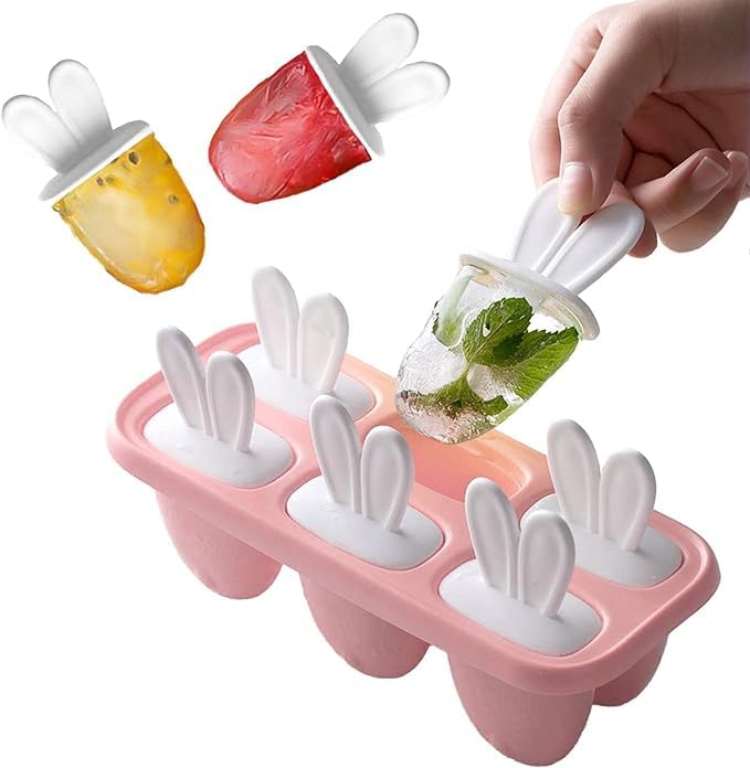 DIY kreative Ice Cream Form wiederverwendbar, 6 Eisformen, Eis am Stiel-Form-Set, Eis am Stiel-Eismaschine, wiederverwendbare Eisstäbchen