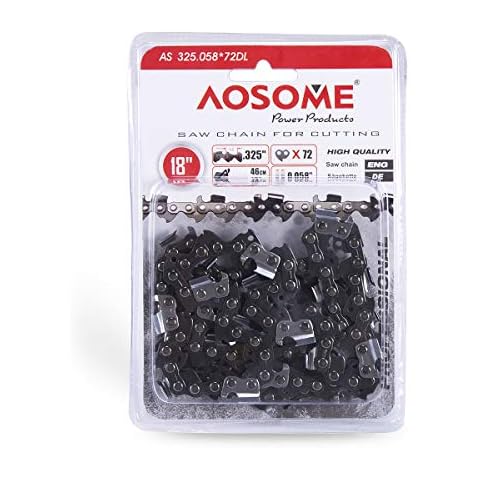 AOSOME Cadena para Motosierra - 18" 72E - 0,325 Paso Cover