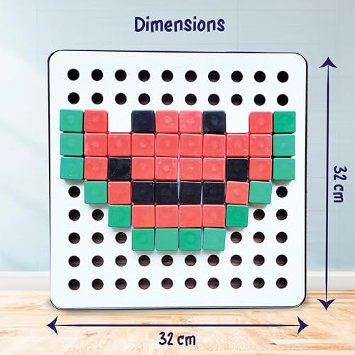 Image of ToyMagic Pixel Cubes Puzzle Toy for Children Early Education|Math & Brain Games for Kids|Pixel Game Educational Board Games|240 Cubes with Pixel Board & Book|Best Birthday Gift for 3+Year,Multicolor