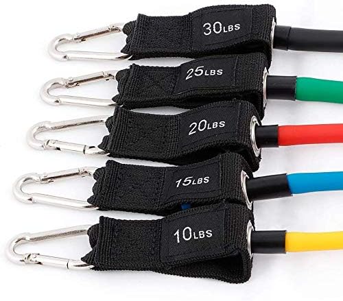 Portzon Resistance Band Set, Workout Bands, Exercise Bands Door Anchor Handle Resistance Training, Convenient, Durable, Exercise Stack-able Up to 100 lbs