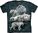 The Mountain White Tiger Collage T-Shirt, XX-Large, Blue/Green
