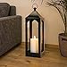 Modern Farmhouse Lantern Decor, Black Metal Decorative Hanging Candle Lanterns Ideal for Home Decor, Parties & Events, 21.2