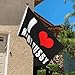 Generic I Love Hairy Pussy Flag 3x5 Ft Outdoor Garden Flags Party Banner With 2 Grommets, Black