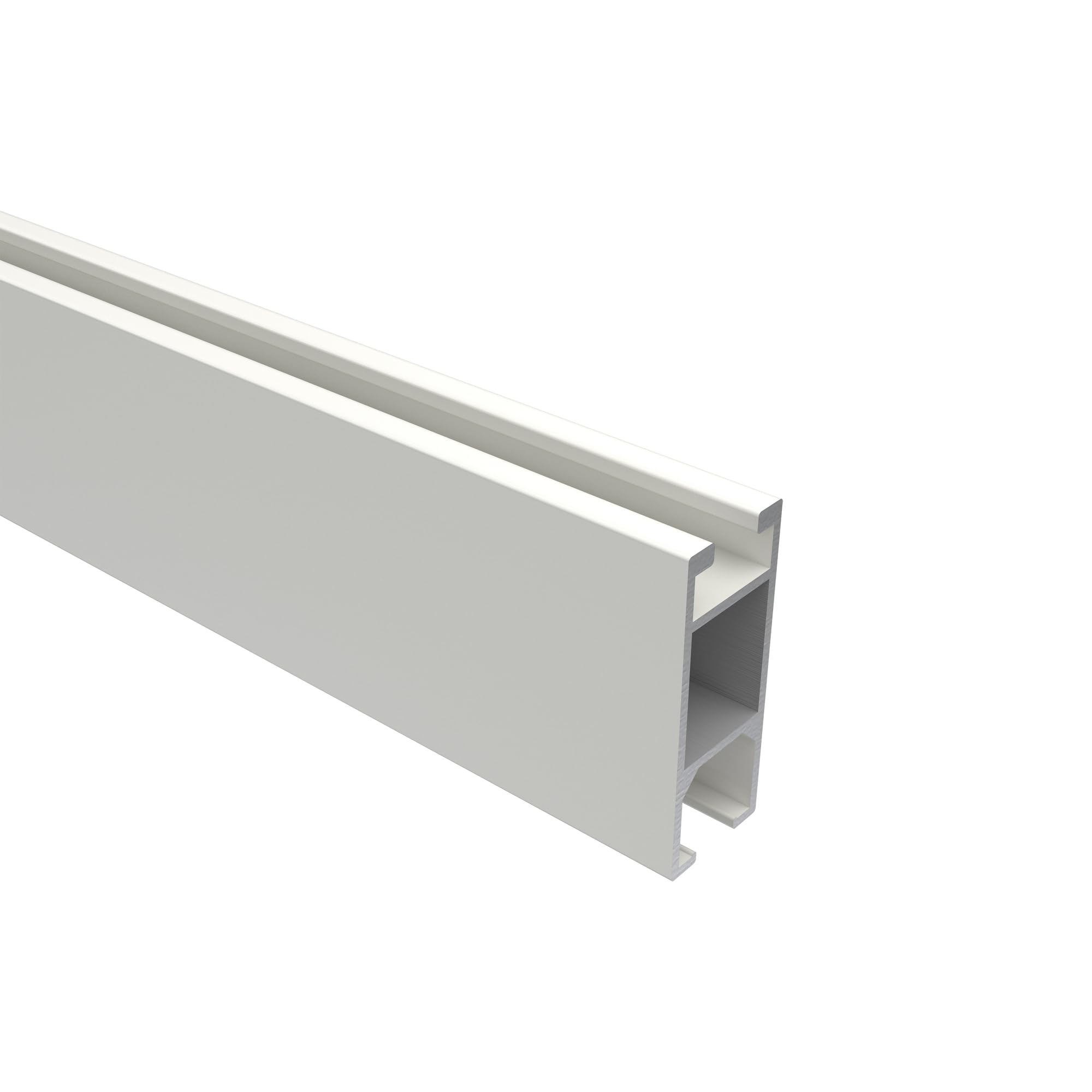 INTERDECO Innenlauf-Gardinenstange eckig 14 x 35 mm, kantige Innenlaufstange aus Metall, Weiß, zur Deckenmontage, Typ 10212934, 160 cm