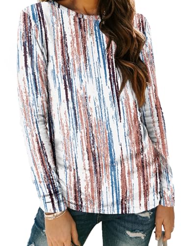 Image of AUTOMET Women's Long Sleeve Crewneck Shirts Casual Basic Tops