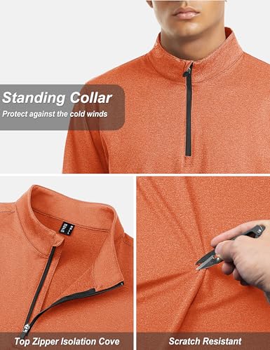 Image of TACVASEN Men's Sports Shirts 1 /4 Zip Long Sleeve Fleece Lined Running Workout Pullover Tops Sweatshirt