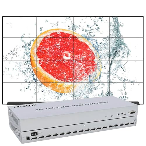 Image of Microware 4K 4x4 HDMI Video Wall Controller 2x2 3x3 3x4 3x5 Multi Screen Stitching Processor 2 3 4 6 8 9 12 15 16 TV Splicing Box Splicer