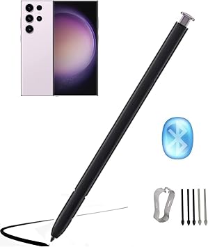 Galaxy S23 Ultra S Pen [WithBluetooth] Replacement for Samsung Galaxy S23 Ultra 5G All Verisons Stylus Pen 4096 Pressure Sensor, Air Command Touch-Free Control+ 5*Tips Lavender