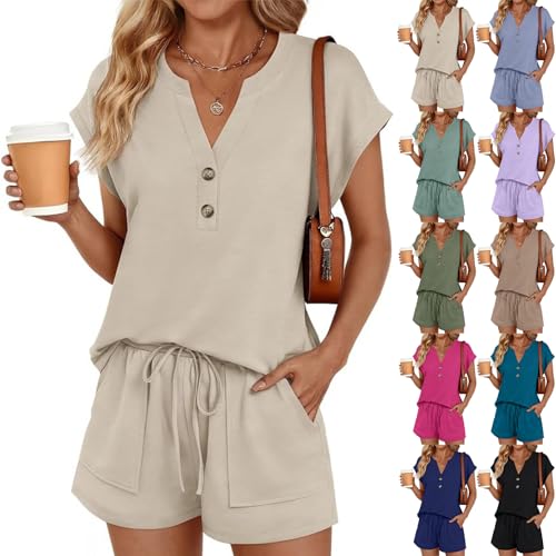 Women Short Sets Two Piece Leisure Wear Pajama Lounge Travel