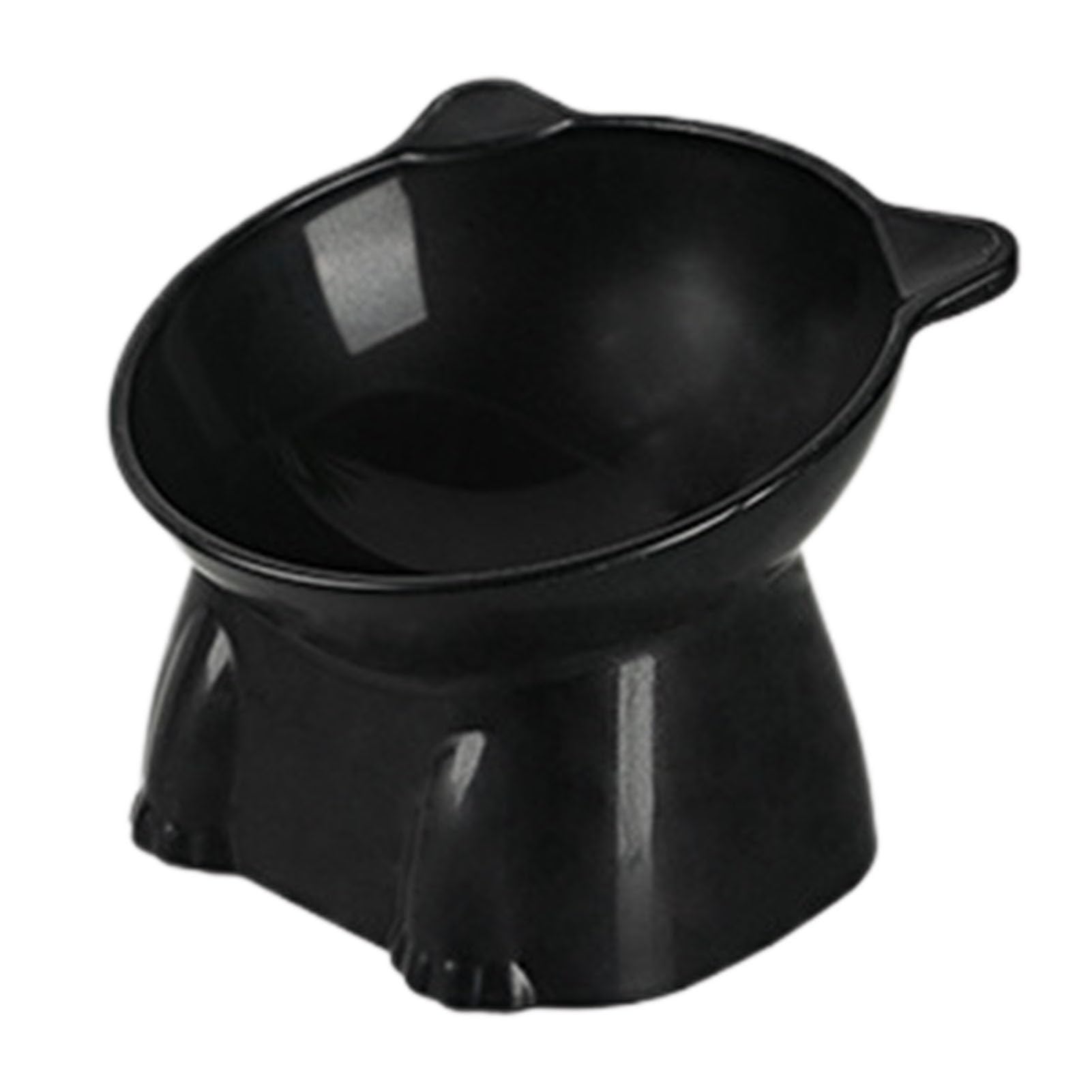 Madri Black Raised Cat Bowls, Stress Elevated Cats Food Bowls, Raised Tilted Cats Food Dish, Slanted Cat Dish Food Or Water Bowls, Elevated Pet Feeder Bowl For Cats & Small Dogs