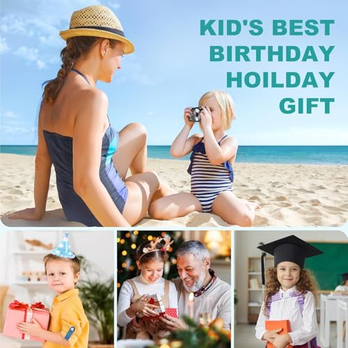 Image of BIGASUO Digital Camera FHD 1080P 44MP Compact Camera 16X Digital Zoom Camera Small Easy Operation Image Stabiliser with 2 Batteries for Children Beginners Boys Girls Black (1496) (Black, B15)