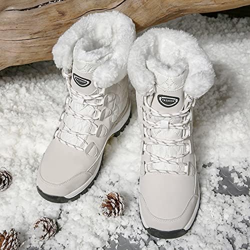 CERYTHRINA Women's Waterproof Snow Boots Winter Mid Calf Booties Warm Fur Lining Winter Shoes