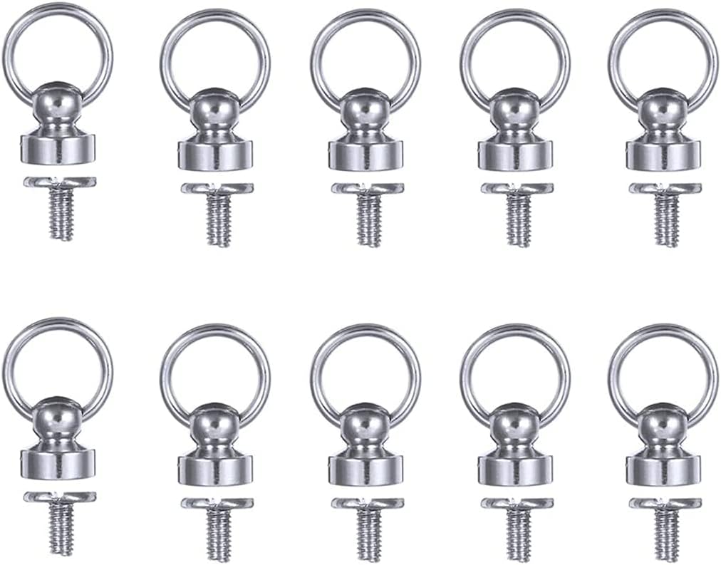 Yunpo Button Studs Rivets O-Ring Head Button Stud Screwback with Screw for DIY Art Leather Craft Belt Purse Handbag(25Pcs/Silver)