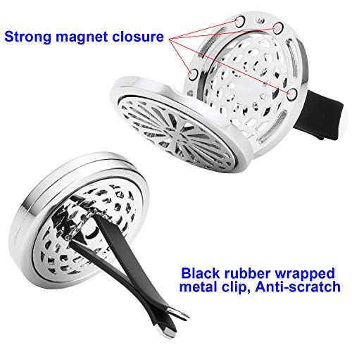 Car Diffuser Vent Clip 4 Pack, Car Aromatherapy Essential Oil Diffuser Vent Clips 30Mm, Stainless Steel Locket 44 Felt Pads #TOP3