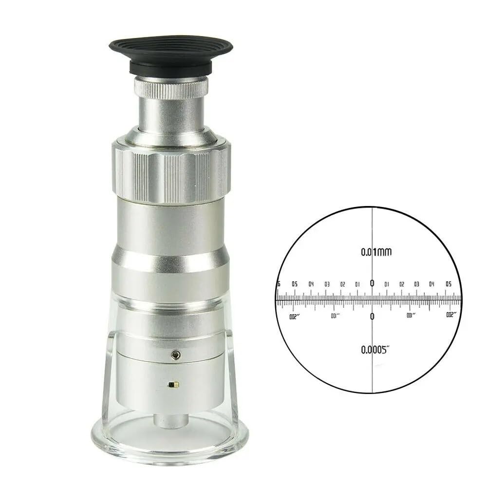 Microscope Accessory Kit 0.01mm 100X LED Pocket Microscope