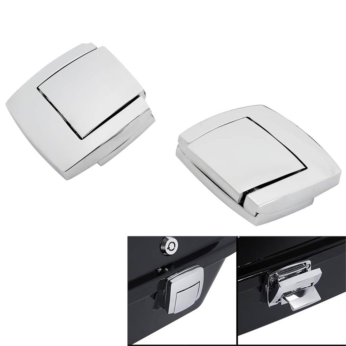 Harley Tour Pack Latches Lock Set - Chrome Aluminum For Touring Models 1980-2013