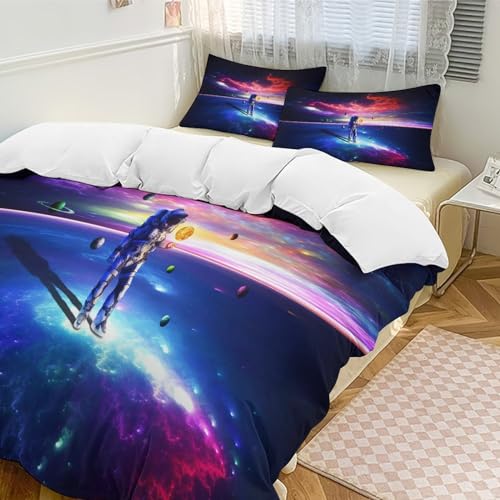 Funda nórdica de astronauta para camas infantiles con estampado moderno 3D transpirable 5