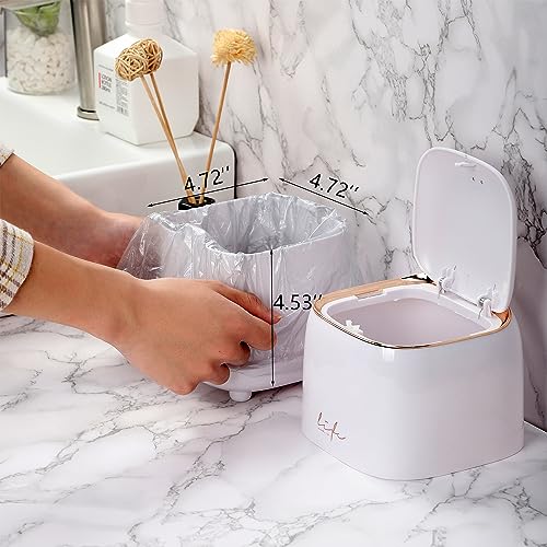 Image of Trash Bag for Trash Can Mini Trash Bin for Desk, Portable Pop Up Trash Can for Camping SUV, Drive Auto with Locking Lid Press, 10 rolls /200 count