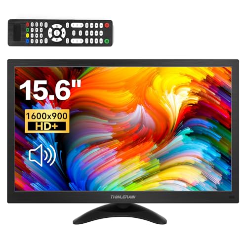 Image of 15.6 Inch Computer Monitor 1600x900 Small PC Monitor with HDMI VGA AV BNC USB Ports, 60Hz, 5Ms, VESA, Remote Control, Mini Display Built-in Speakers for Office Home