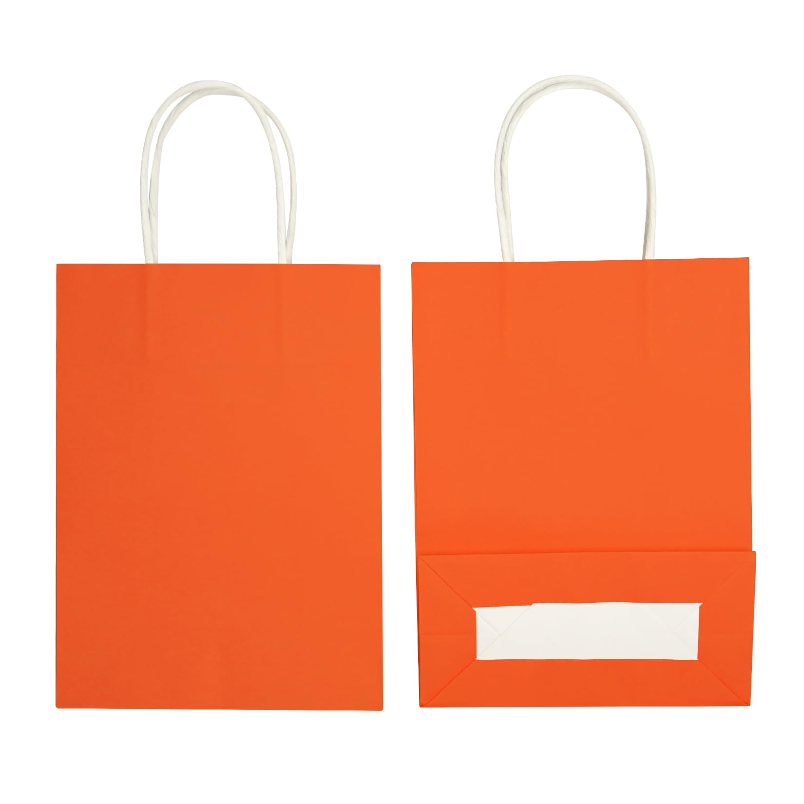YADIAN 20 Piece Kraft Paper Gift Bags, Orange, Bulk with Handles - Goodies & Party Favor Bags for Christmas, Birthday, Crafts, Wedding & More - 8.6'' x 6.3'' x 3.15''