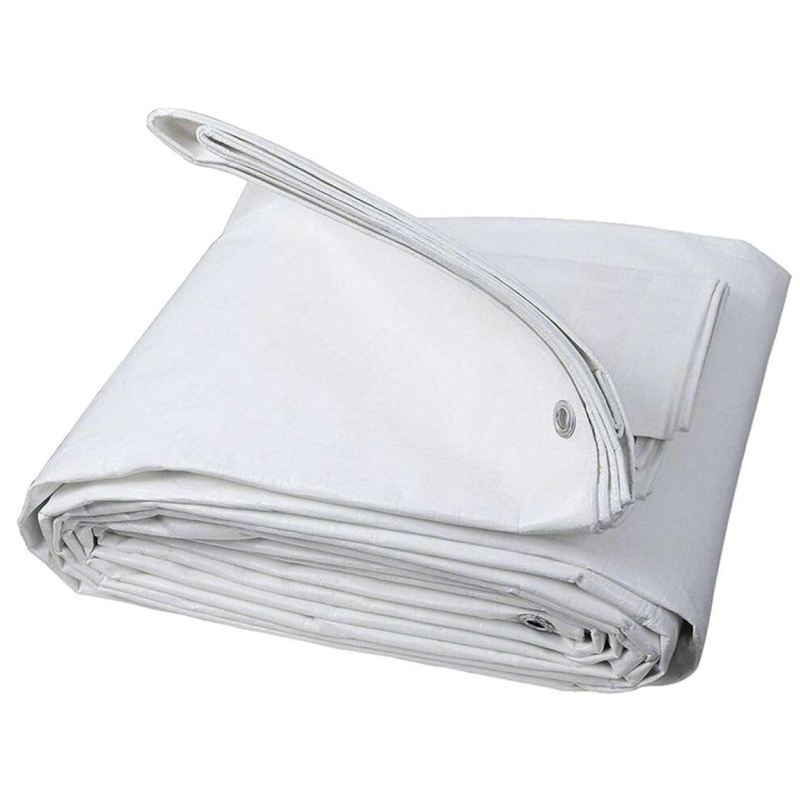 3S SuperSamaStore Telo Occhiellato Impermeabile, Telone Resistente per Copertura Esterni, Barca, Auto, Giardino, Piscina, Gazebo, Terrazzo, Tenda, 120 G/M², 10 x 15 Metri, Bianco