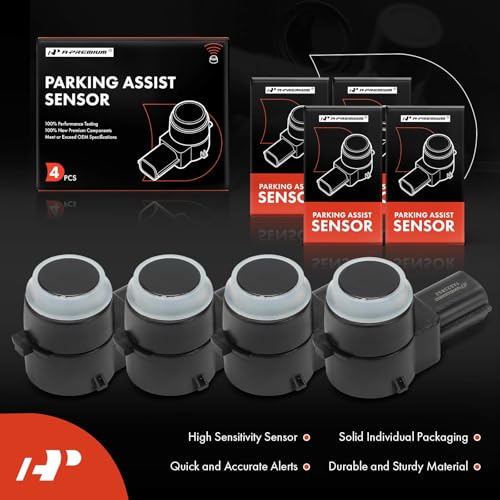 Image of A-Premium 4-PC Rear Reverse Backup Parking Assist Sensor Compatible with Chevy, GMC & Cadillac Models - Silverado 1500 2007-2013, Sierra 2500 3500 HD 2007-2012, Yukon, Suburban, Escalade, Avalanche