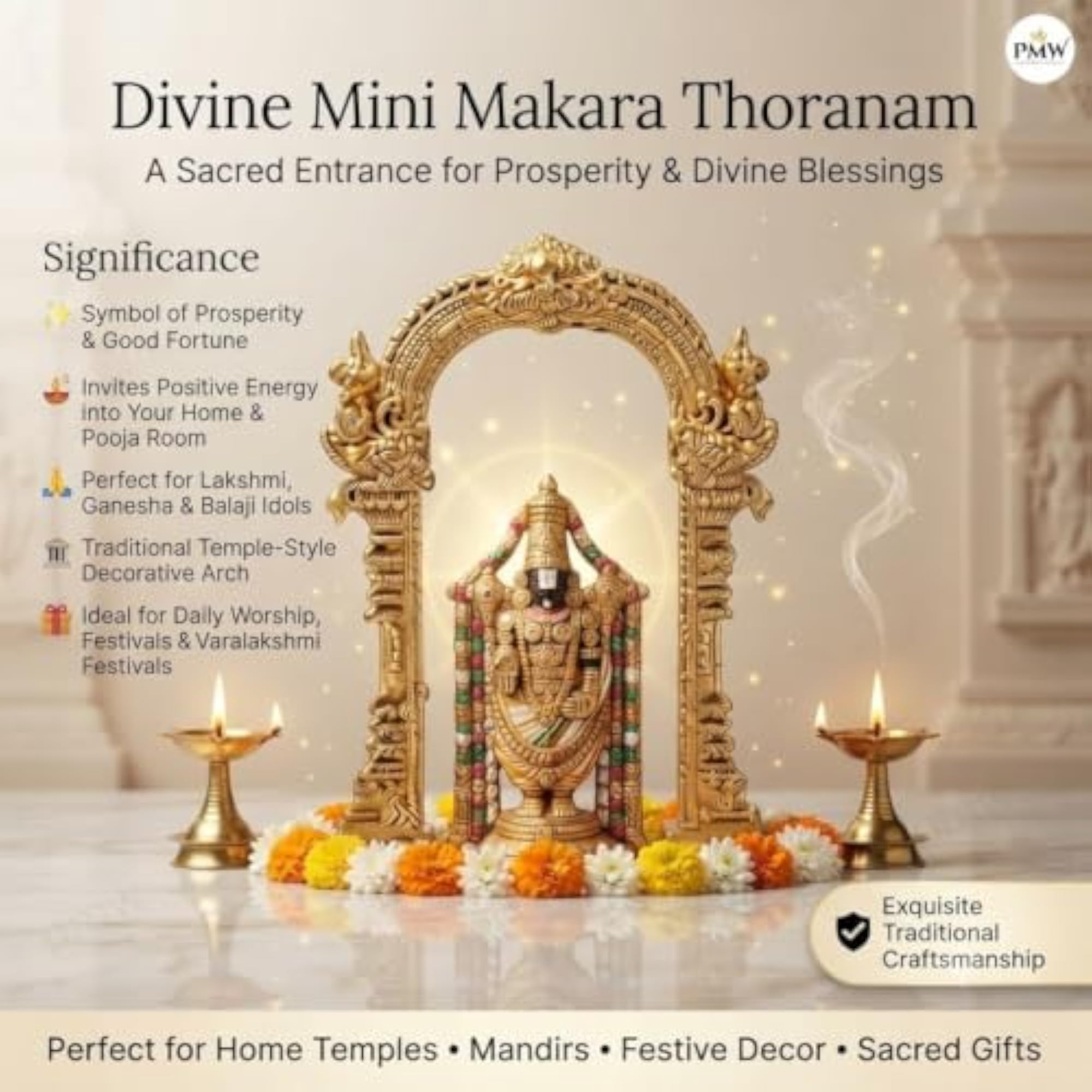 Mini Makara Thoranam for Pooja Mandir