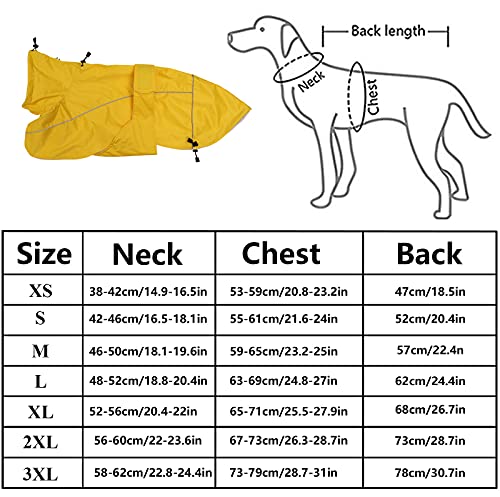 Greyhound Lurcher Raincoat, Whippet Rain Gear With Reflective Bar, Rain/Waterproof, Adjustable Bands And Drawstring In Autumn And Winter - Yellow - Xxxl #TOP6