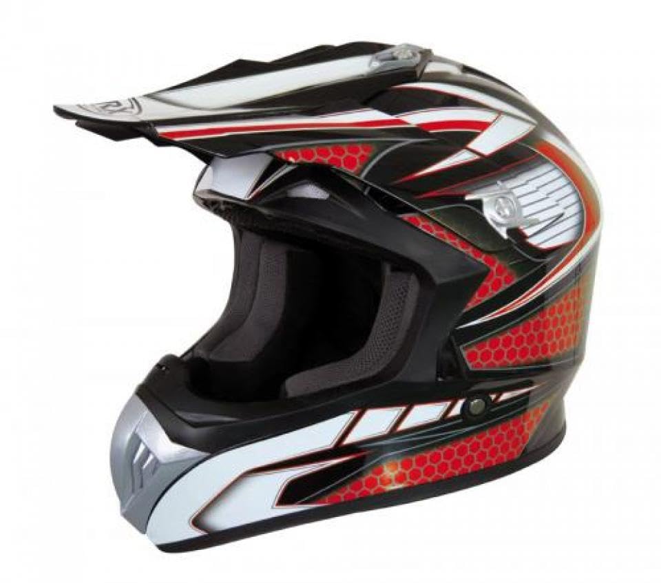 Casque moto cross Marvin rouge avec visière aérodynamique