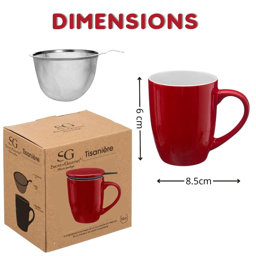 Tisanière rouge + 5x20g de Thés et Infusions de Noël assortis | Cadeau Original pour Noël COMPTOIR FRANÇAIS DU THÉ