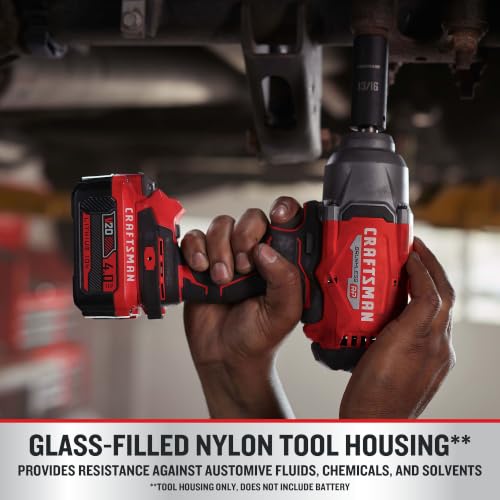 Image of CRAFTSMAN V20 RP Impact Wrench, Cordless, Brushless, High Torque, 1 /2 Inch, 4Ah Battery and Charger Included (CMCF940M1)