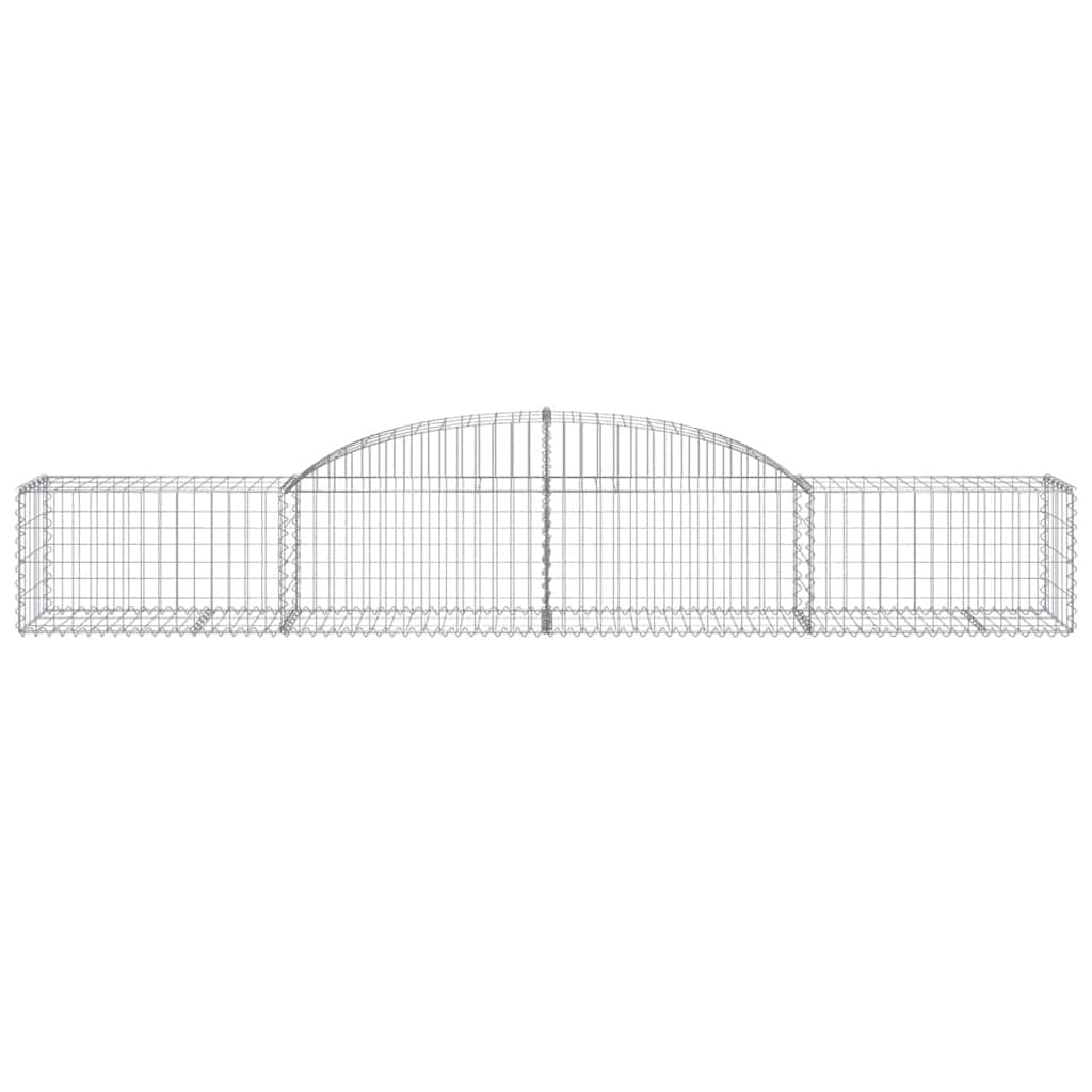 Kosze łuki gabionowe 30 sztuk 300 x 50 x 40/60 cm ocynkowane żelazo | Dekoracyjna bariera ogrodowa, wzmocnione haki, wypełnienie kamieni, zastosowanie na zewnątrz