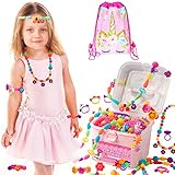ORIAN Pop Beads Jewelry Making Kit for Girls, 550+ Piece Set, Pop Beads for Girls Ages 3 and Up, Fun and Colorful Snap Beads, Bracelet Making Kit, Necklaces and Rings. Great Colorful Unicorn Gift Bag