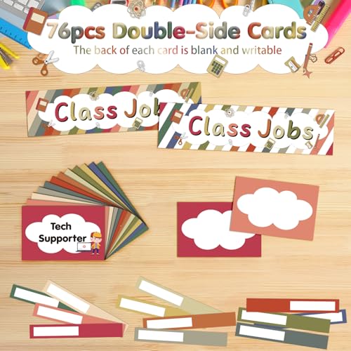Jercecy CLASS JOBS POCKET CHART For Classroom, Bulletin Board For Teacher'S Helper,Class Management Educational Pocket Chart thumb #2