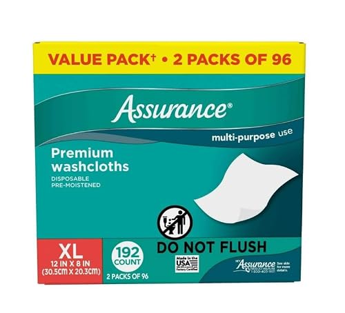 Assurance Premium Disposable Washcloth Wipes, XL -192 Count (1BOX)